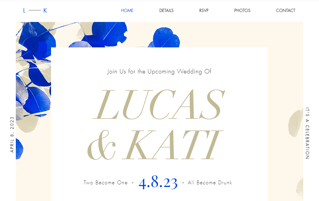 Hochzeits-Homepage-Vorlage von Wix