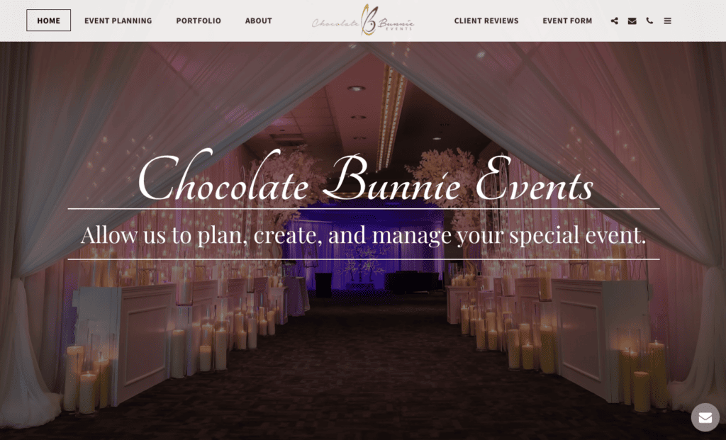 site123 example chocolate bunny events