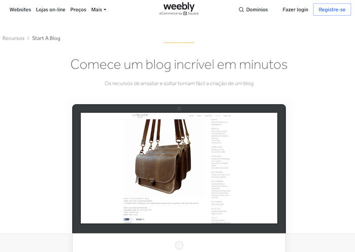 criar blog gratis weebly