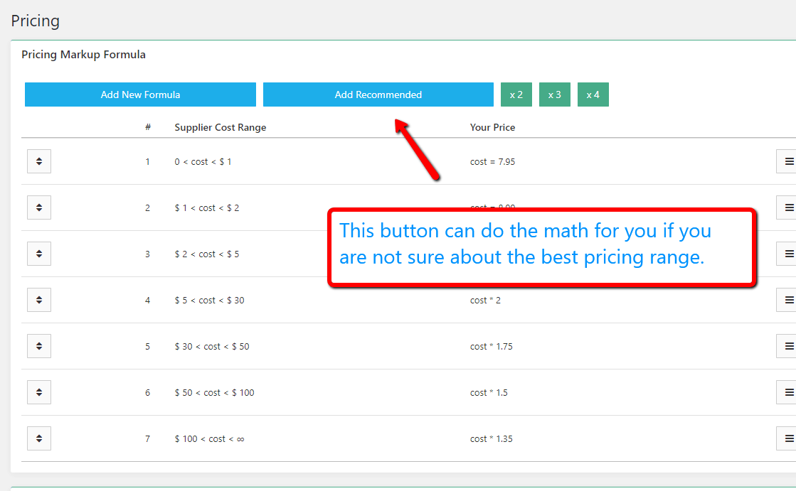 pricing range alidropshipping