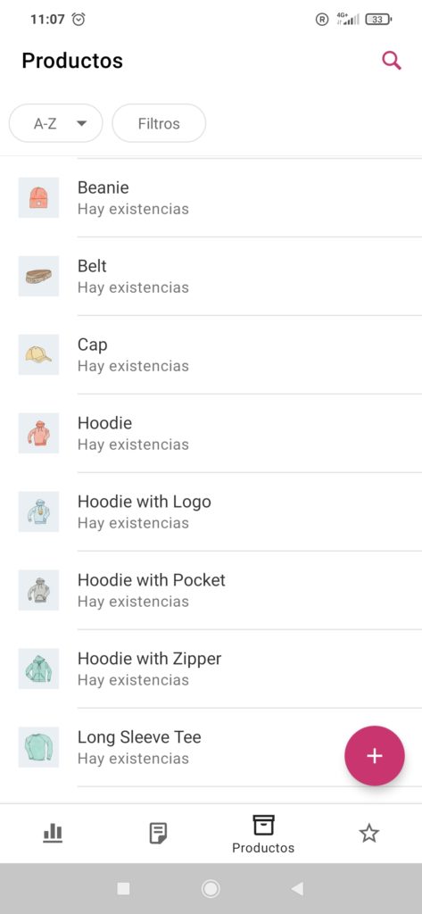 productos woocommerce app movil