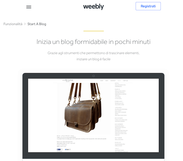 weebly blog gratuito