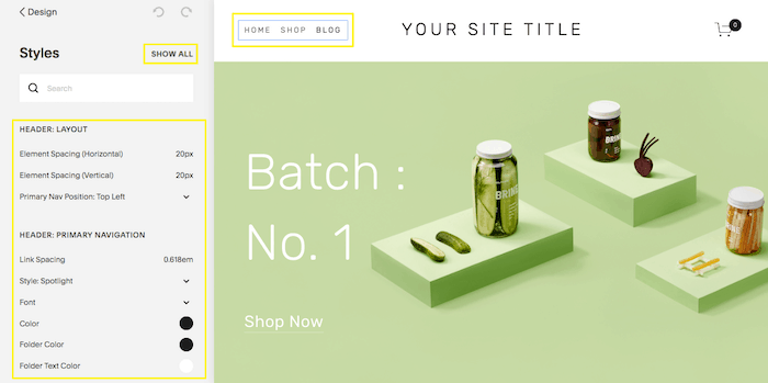 squarespace templates site styles