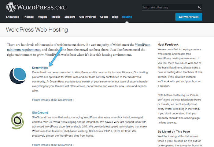 dreamhost recommended wordpress