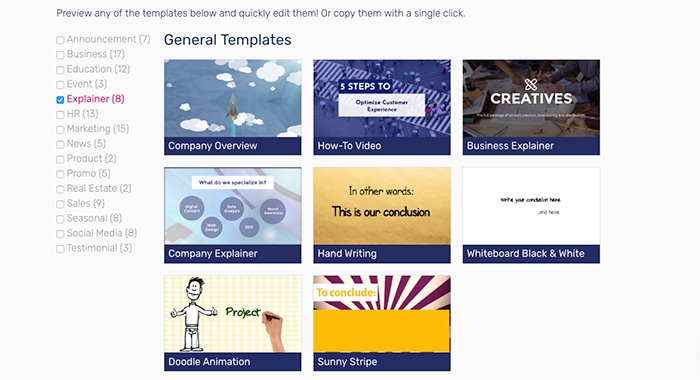 Explainer Video Software: Moovly Templates