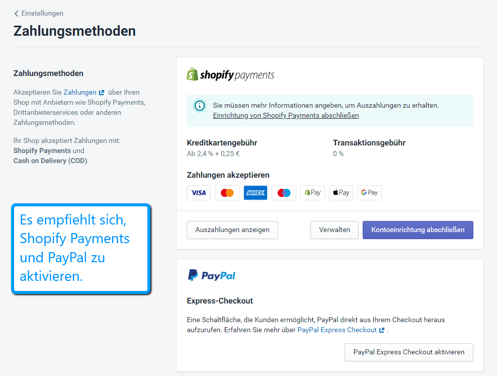 shopify payments paypal