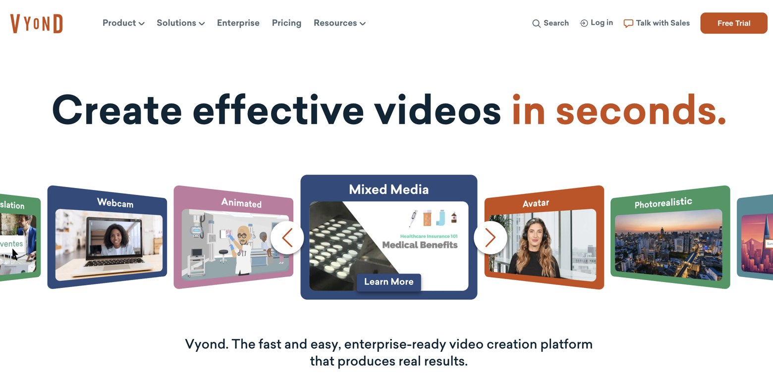 Vyond video explainer platform