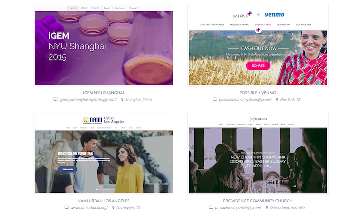 Strikingly best church website builder