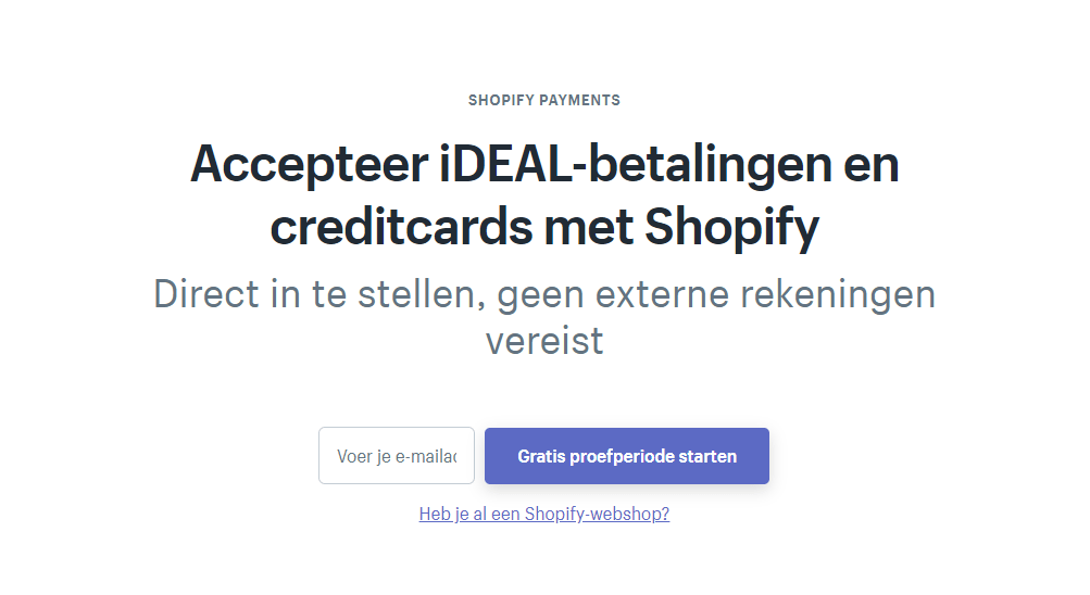 iDeal-betalingen en creditcards met Shopify