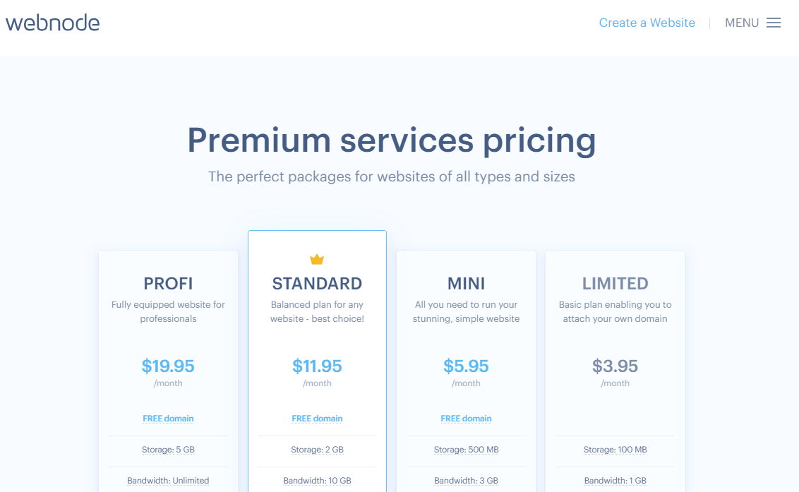 Webnode Pricing
