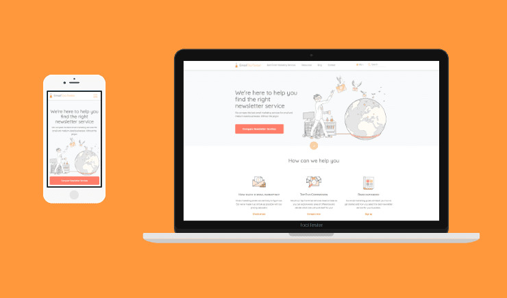 Primera pantalla de EmailTooltester