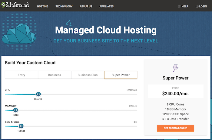 siteground cloud hosting configuration