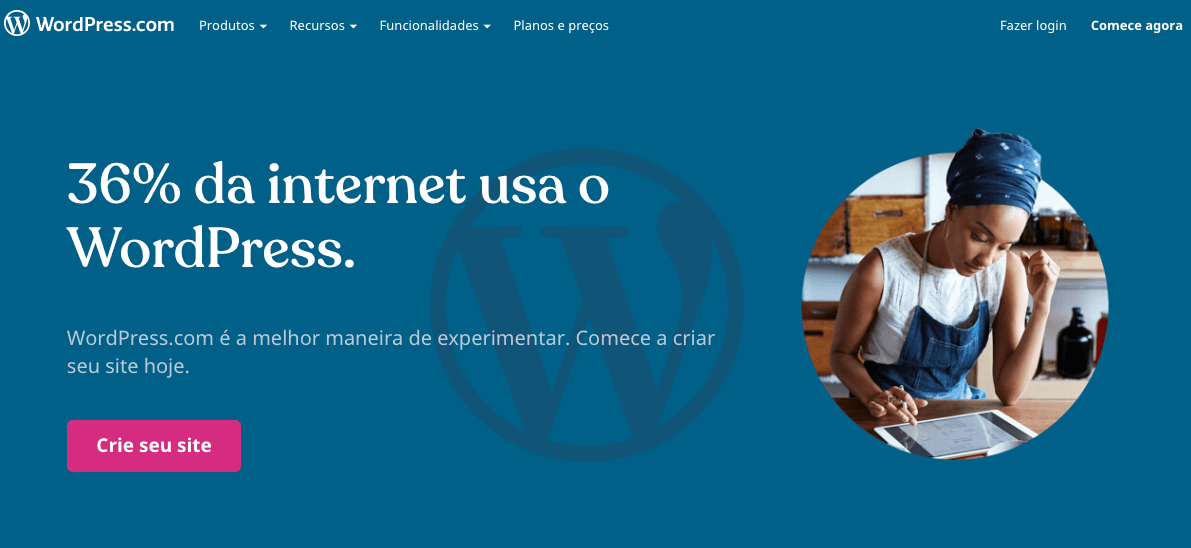 WordPress criador de sites