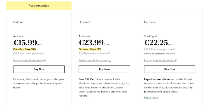 Bluehost Vs Godaddy godaddy security addon