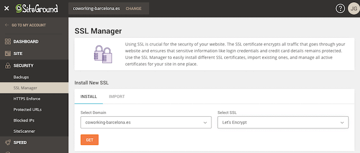 siteground install sll easy