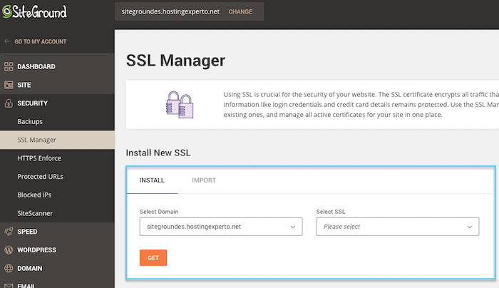 siteground ssl manager