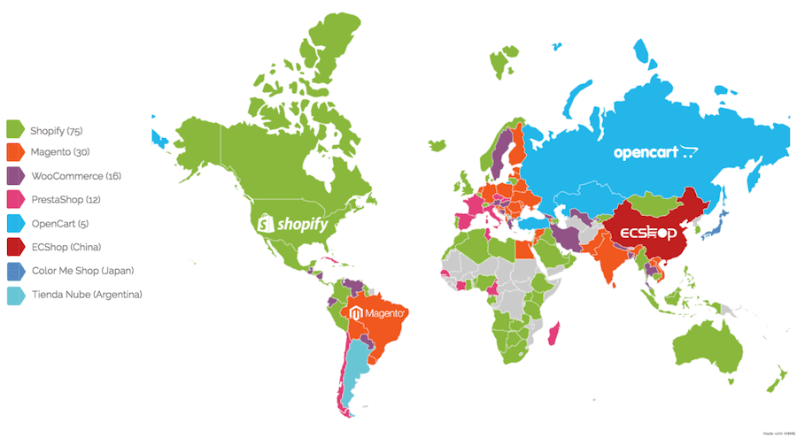 ecommerce platform popularity by country