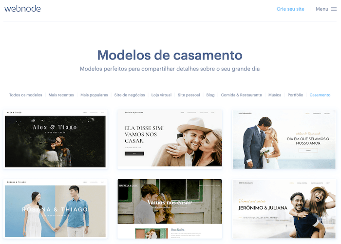 webnode site casamento