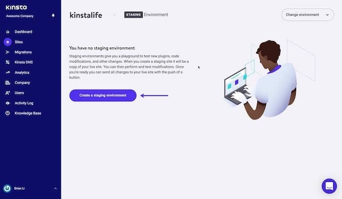 kinsta review staging