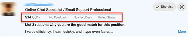 odesk applicant info
