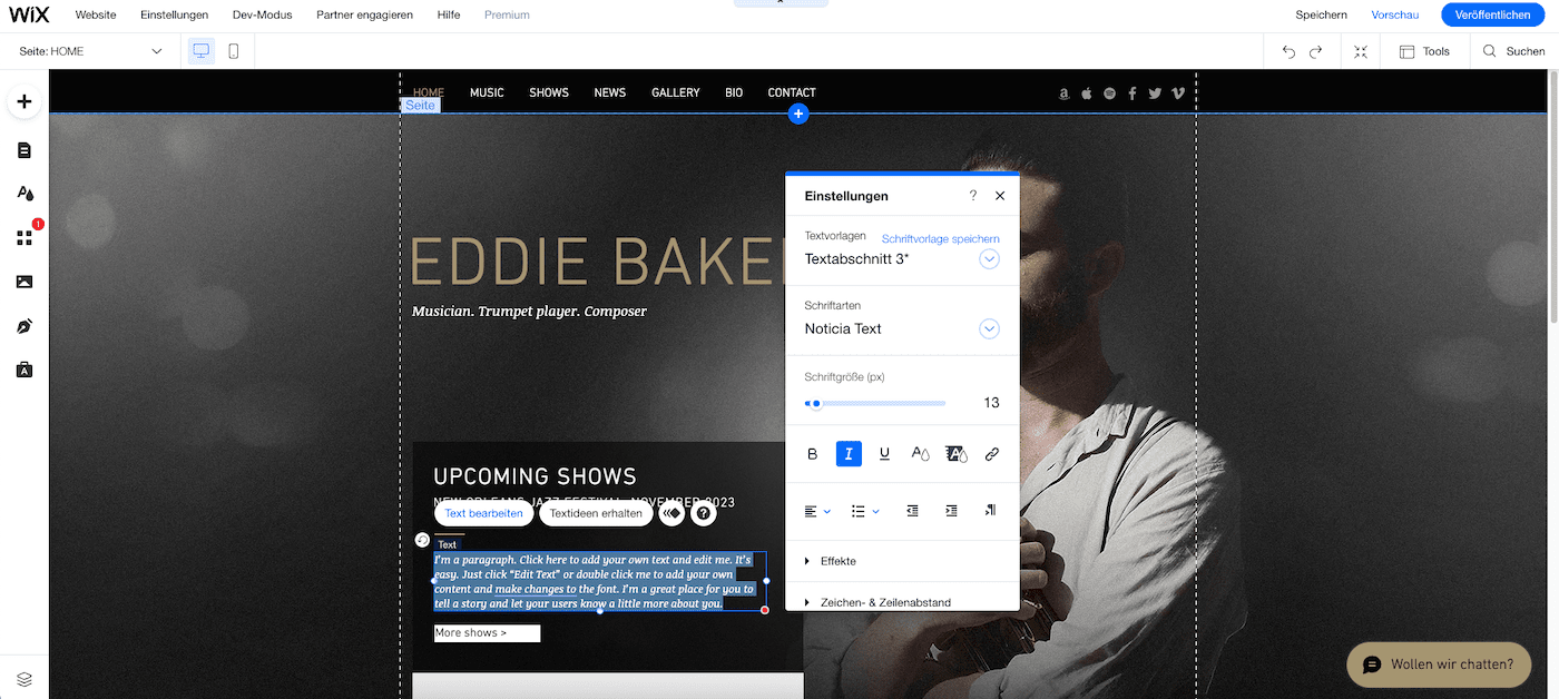 wix text bearbeiten
