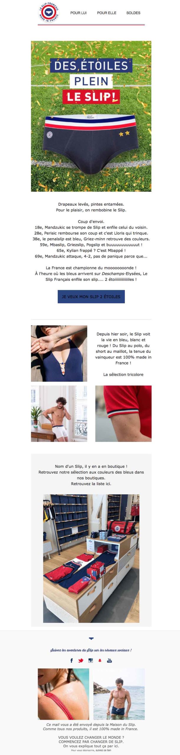 exemple de newsletter le slip français