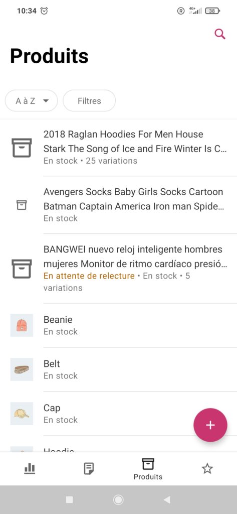 produits woocommerce app mobile