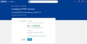 Ionos PHP versions