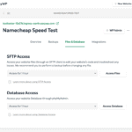 Namecheap SFTP and Database access