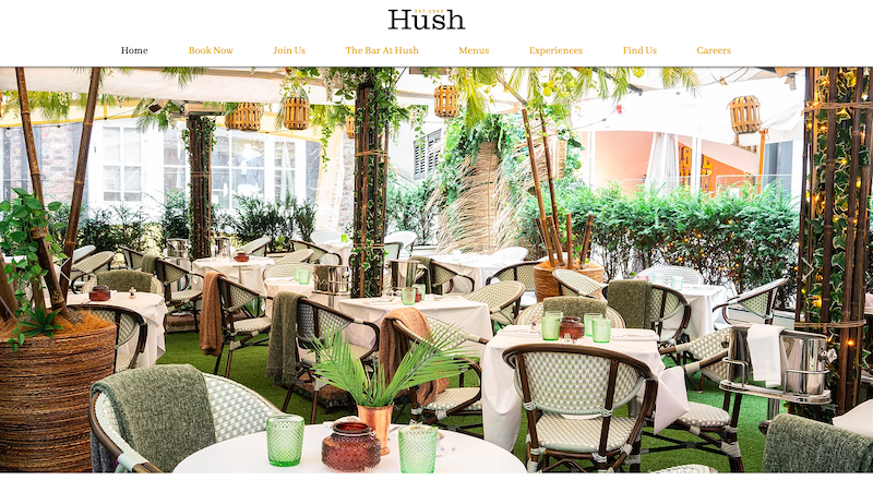 hush mayfair wix example site