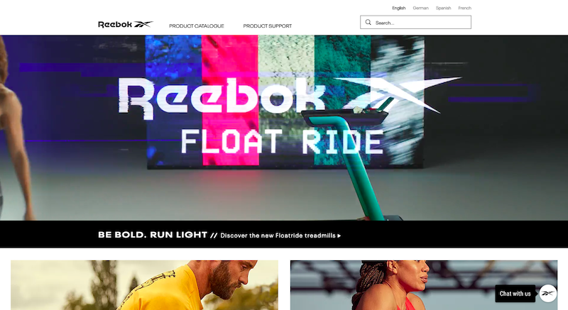 reebok fitness wix example site