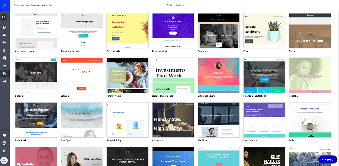 activecampaign landing pages