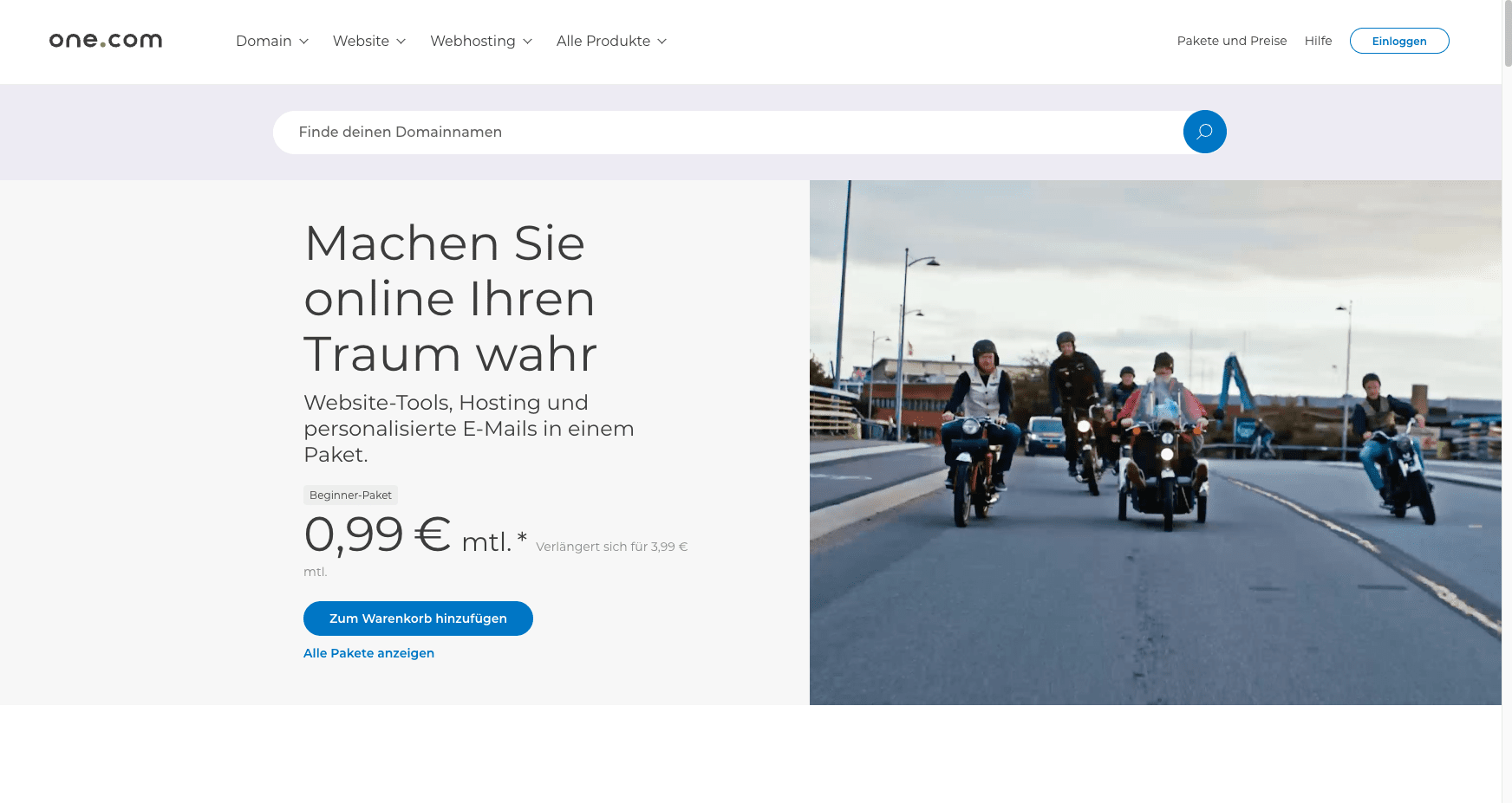 one.com homepage