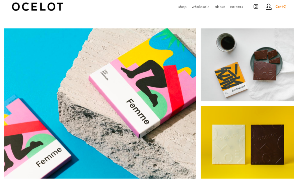 squarespace web examples - ocelot chocolate