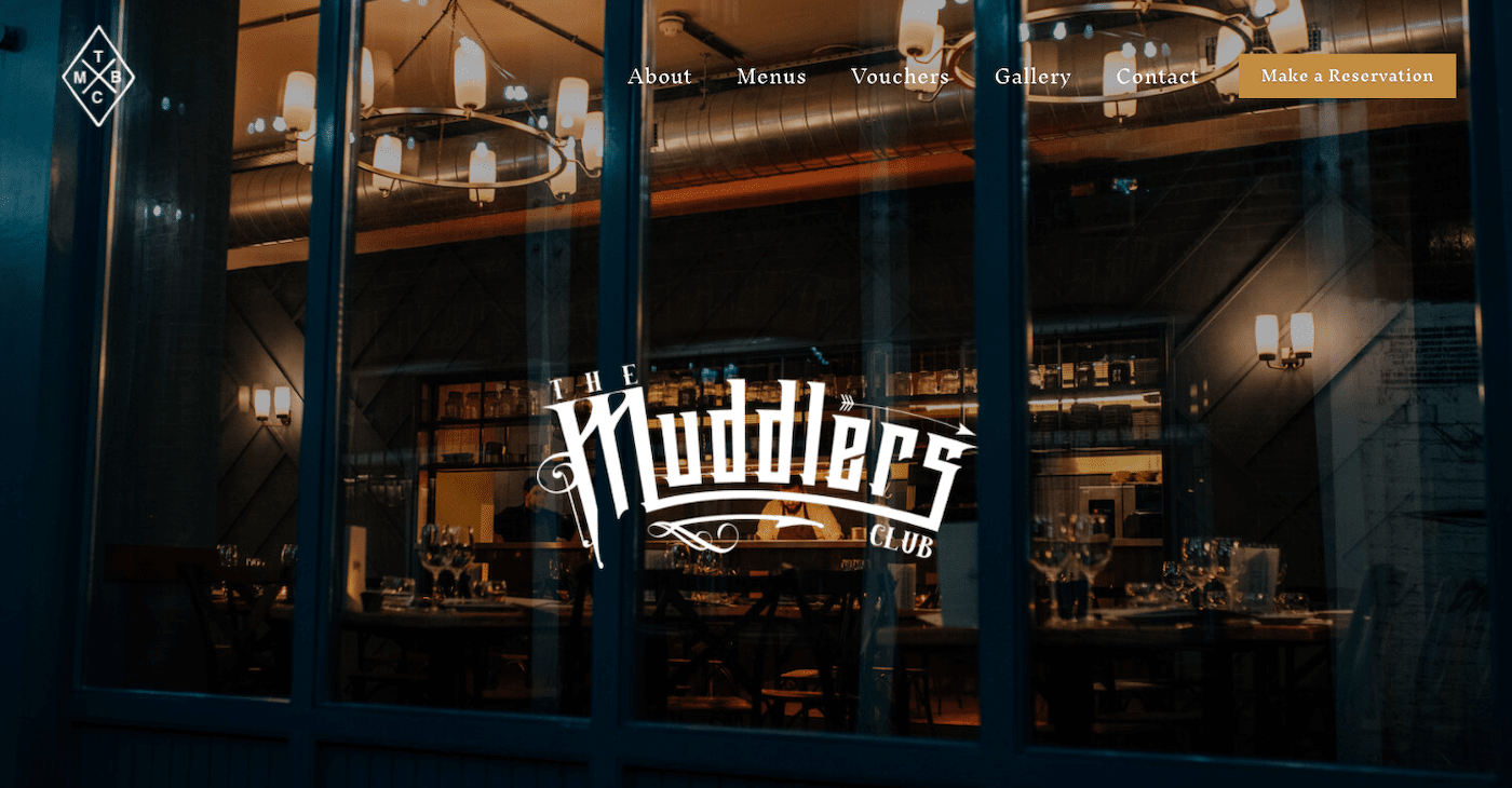 squarespace websites - muddlers club restaurant