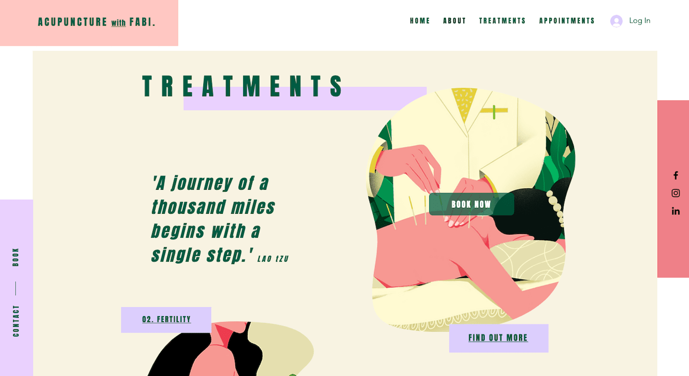 fabi acupuncture site made with wix