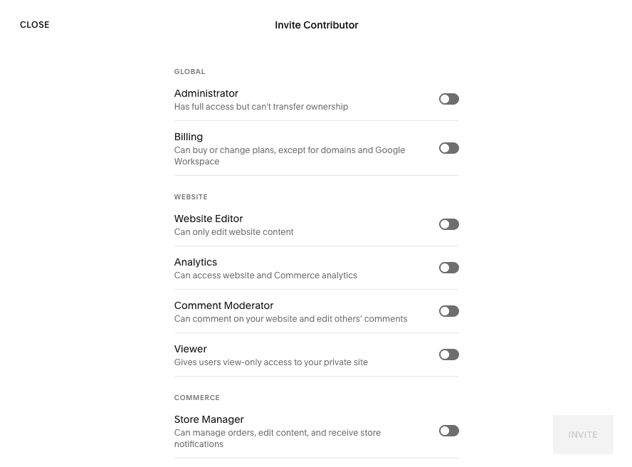 squarespace roles and permissions