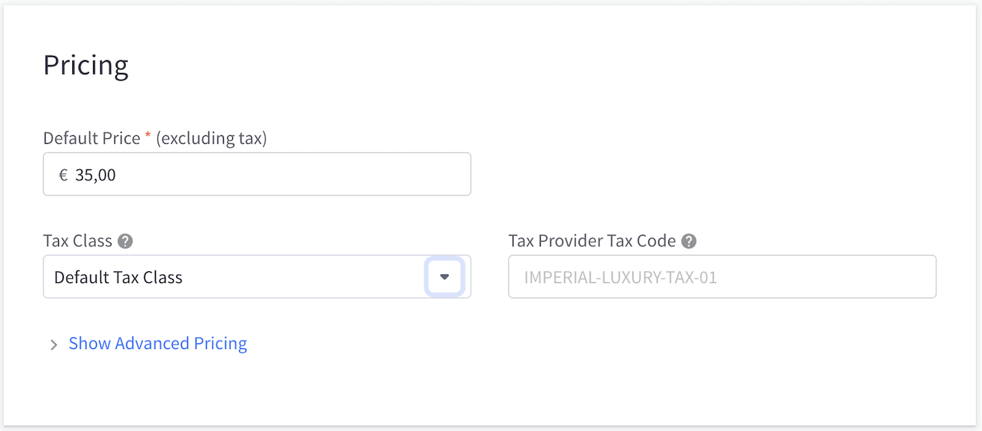 BigCommerce taxes per product