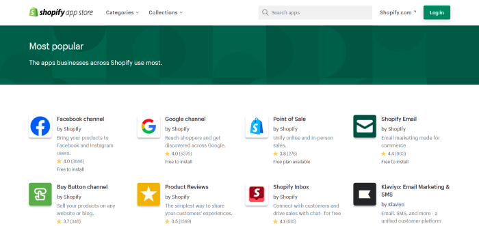 shopify app store