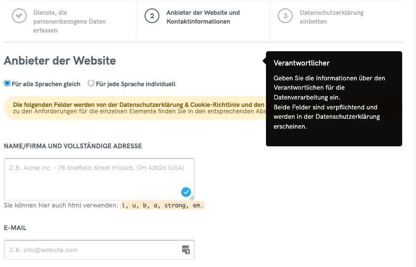 iubenda daten website betreiber