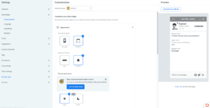 livechat paramètres