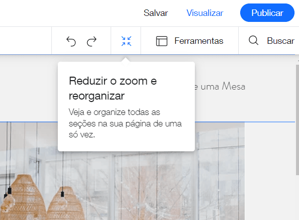 reduzir zoom tutorial wix
