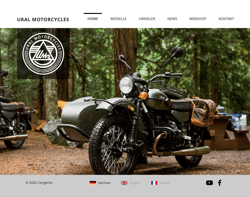 wix beispiel website ural motorcycles