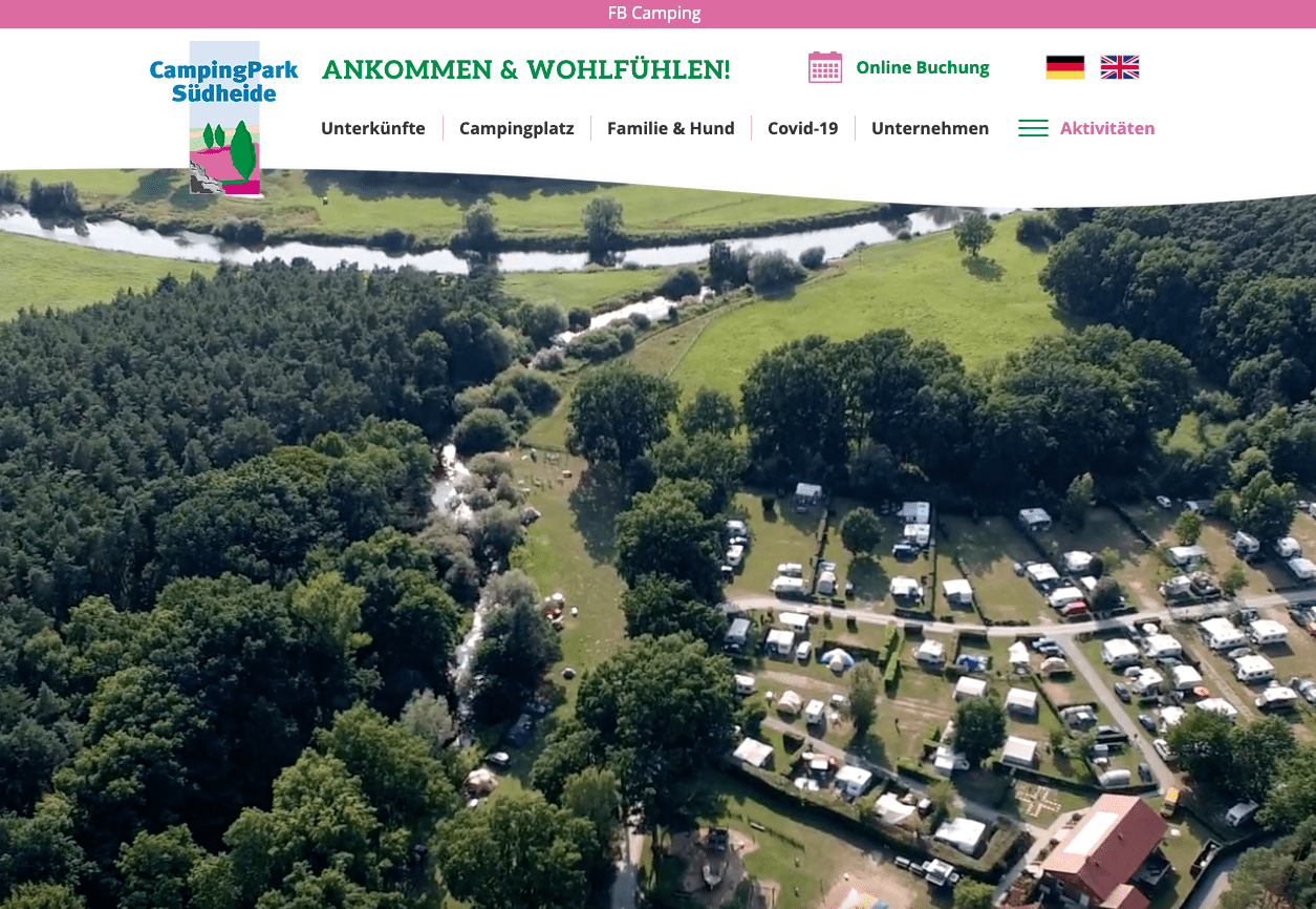 wix website beispiel campingpark südheide
