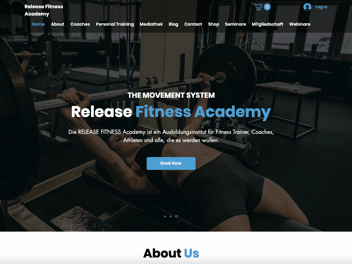 wix website beispiel release fitness