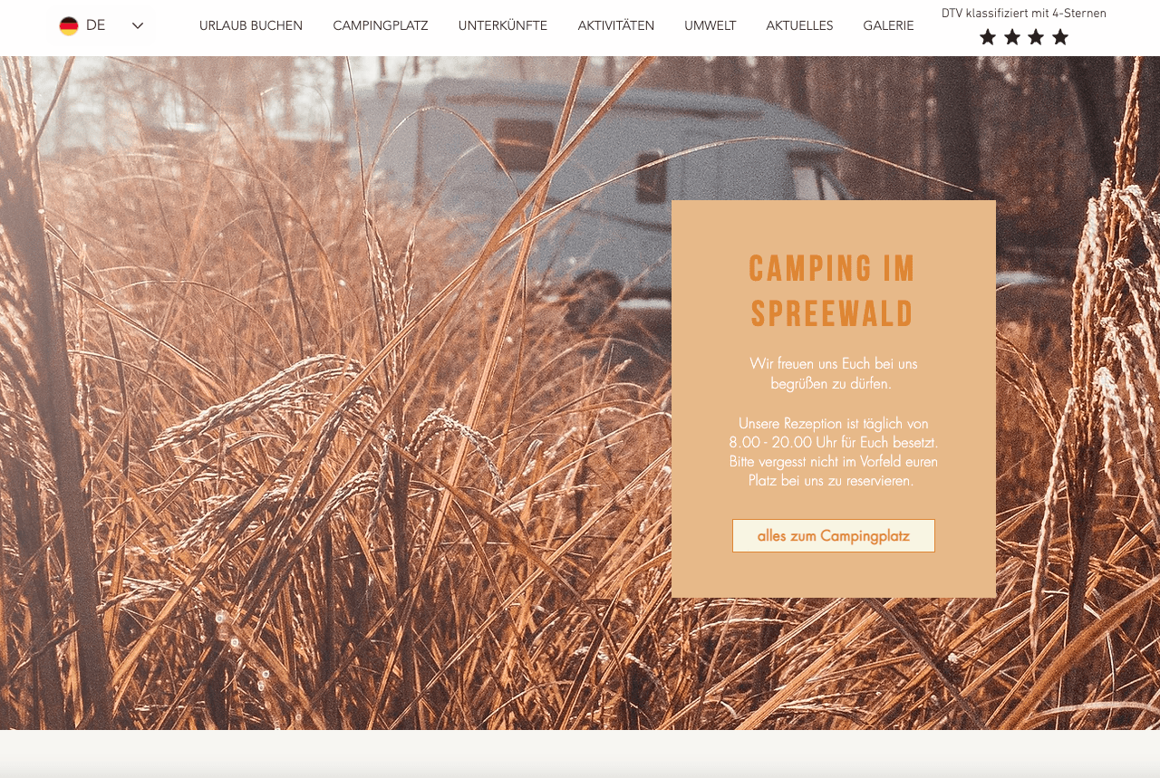 wix website beispiel spreewald camping