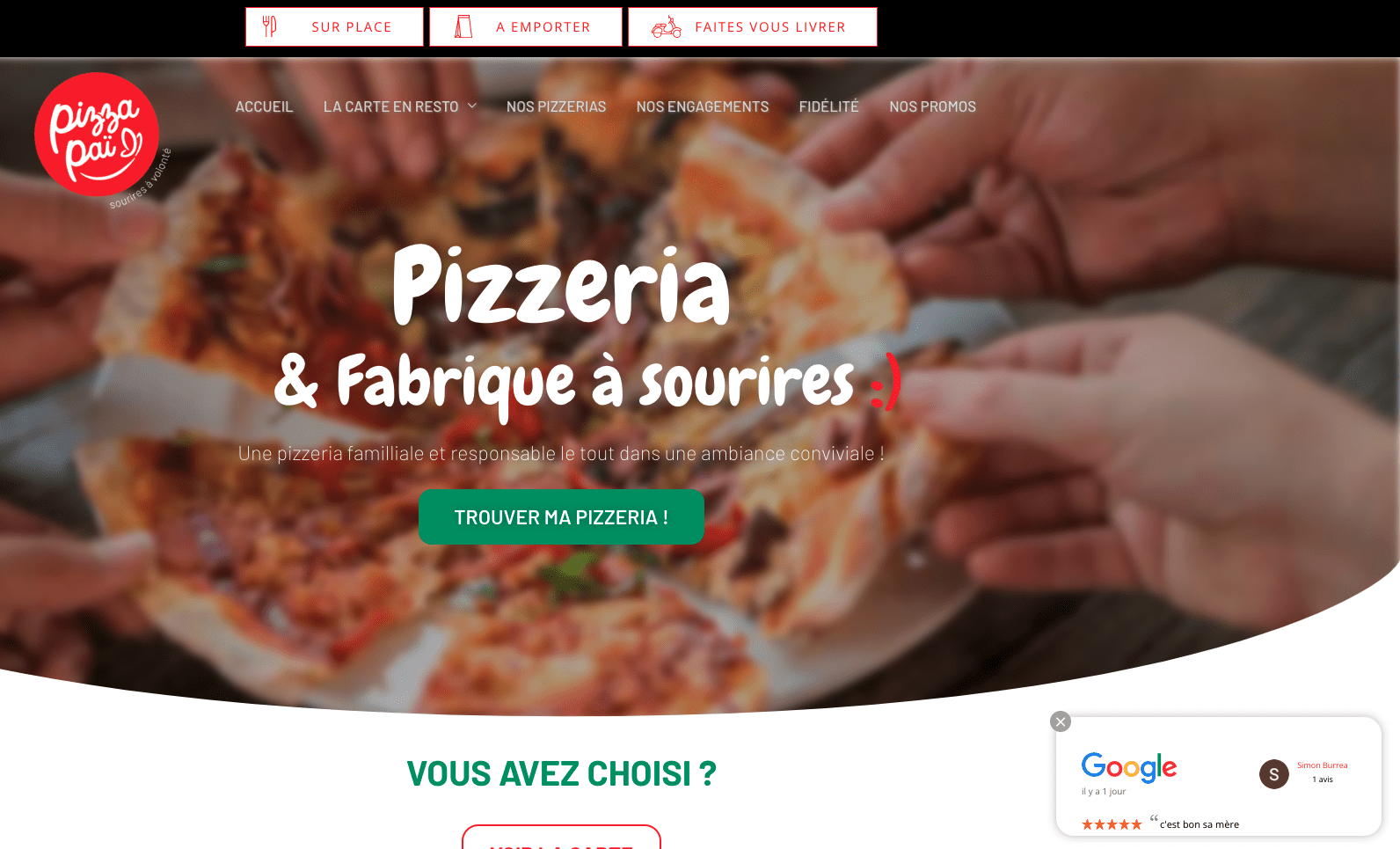 exemple de site wordpress pizzeria