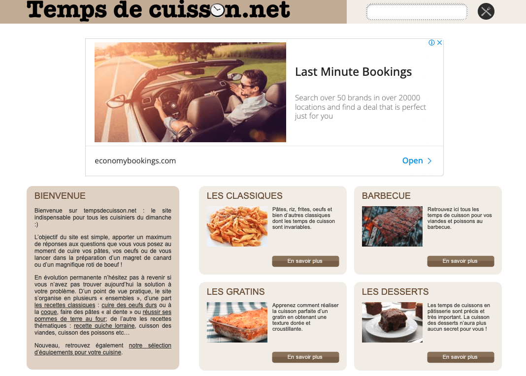 exemple de site wordpress temps de cuisson