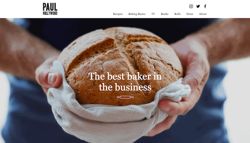 wix website examples - paul hollywood