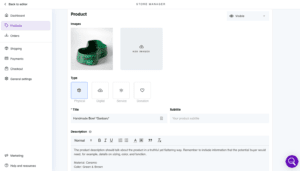 zyro add products
